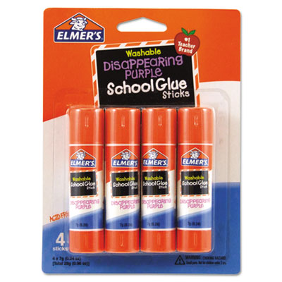 Elmer's Washable School Glue Sticks, Disappearing Purple, 4/Pack EPIE543