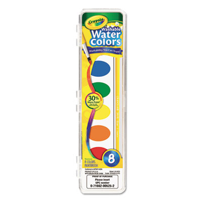 Crayola 530525 Washable Watercolor Paint, 8 Assorted Colors CYO530525