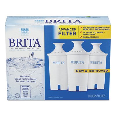Brita Water Filter Pitcher Advanced Replacement Filters, 3/Pack CLO35503