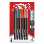 Sharpie Water-Resistant Ink Stick Plastic Point Pen, 0.4 mm, Assorted Ink/Barrel, 6/Pack SAN1976527