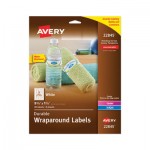 Avery Water-Resistant Wraparound Labels w/ Sure Feed, 9 3/4 x 1 1/4, White, 40/Pack AVE22845