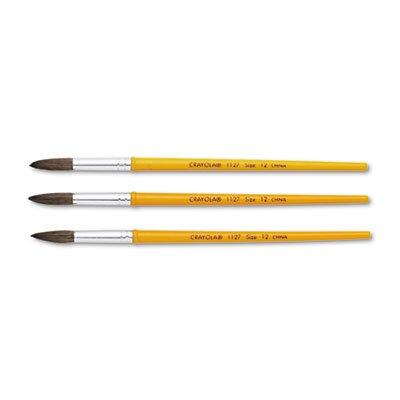 Crayola 051127012 Watercolor Brush Set, Size 12, Camel Hair Blend, Round, 3/Pack CYO051127012