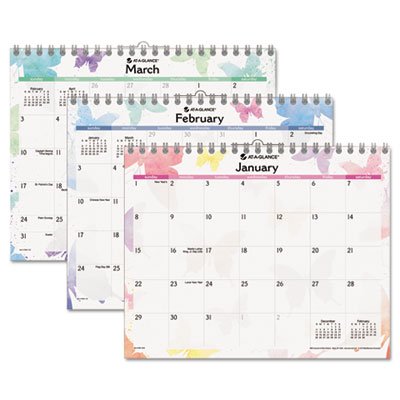 At-A-Glance Watercolors Recycled Monthly Wall Calendar, 15 x 12, 2016 AAGPM91707