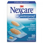 3M Nexcare Waterproof, Clear Bandages, Assorted Sizes, 50/Box MMM43250