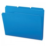 Smead Waterproof Poly File Folders, 1/3 Cut Top Tab, Letter, Blue, 24/Box SMD10503