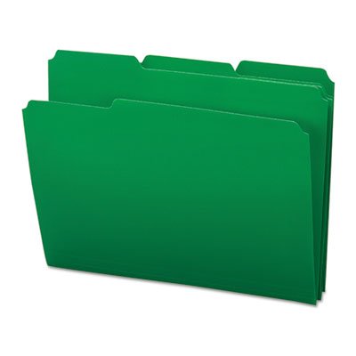 Smead Waterproof Poly File Folders, 1/3 Cut Top Tab, Letter, Green, 24/Box SMD10502