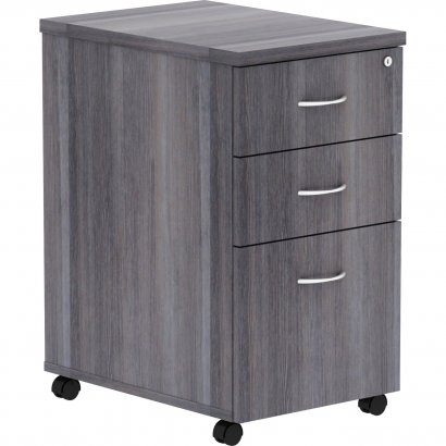 Lorell Weathered Charcoal Laminate Desking Pedestal - 3-Drawer 69560