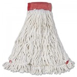 Rubbermaid Commercial FGA25306WH00 Web Foot Wet Mop Head, Shrinkless, Cotton/Synthetic, White, Large, 6/Carton RCPA253WHI