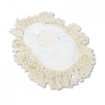 Wedge Dust Mop Head, Cotton, 17 1/2l x 13 1/2w, White BWK1491