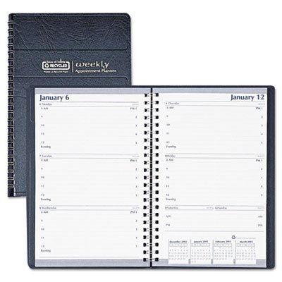 House of Doolittle 27802 Weekly Appointment Book, 30-Minute Appointments, 5 x 8, Black, 2016 HOD27802