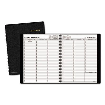 Weekly Appointment Book, 8 1/4 x 10 7/8, Black, 2017-2018 AAG7095005