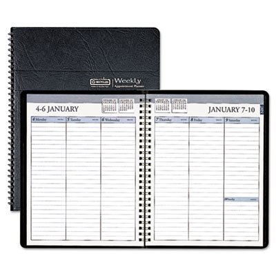 House of Doolittle 25802 Weekly Appointment Book, Ruled w/o Appointment Times, 6-7/8 x 8-3/4, Black