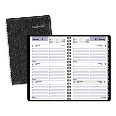 DayMinder Weekly Appointment Book with Telephone/Address Section, 4 7/8 x 8, Black, 2016 AAGG21000