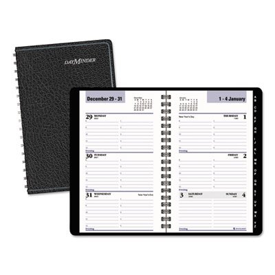 DayMinder Weekly Pocket Appt. Book, Telephone/Address Section, 3 9/16 x 6, Black, 2016 AAGG25000