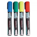 deflecto Wet Erase Markers, Medium Chisel Tip, Assorted Colors, 4/Pack DEFSMA510V4