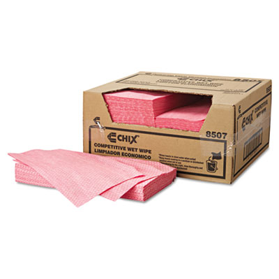 Chix Wet Wipes, 11 1/2 x 24, White/Pink, 200/Carton CHI8507