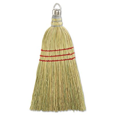 UNS 951WC Whisk Broom, Corn Fiber Bristles, 10" Wood Handle, Yellow, 12/Carton BWK951WC