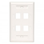 Tripp Lite White Keystone Faceplate - 4 Ports N042-001-04-WH