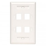 Tripp Lite White Keystone Faceplate - 4 Ports N042-001-04-WH