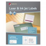 Maco MML-1000 White Laser/Inkjet Shipping & Address Labels, 2 x 4, 1000/Box MACML1000