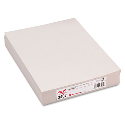 Pacon White Newsprint, 30 lbs., 9 x 12, White, 500 Sheets/Pack PAC3407