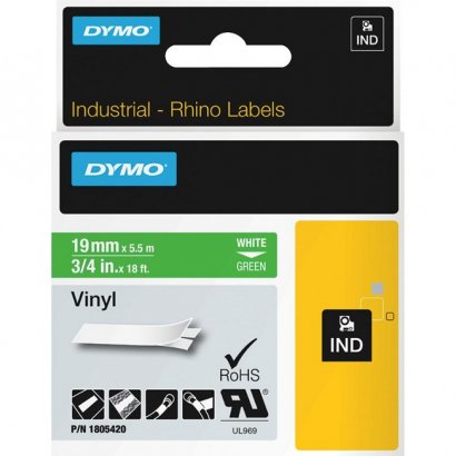 Dymo White on Green Color Coded Label 1805420