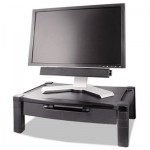 Kantek Wide Deluxe Two-Level Monitor Stand with Drawer, 20" x 13.25" x 3" to 6.5", Black, Supports