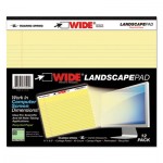 Roaring Spring WIDE Landscape Format Writing Pad, Medium/College Rule, 11 x 9.5, Canary, 40 Sheets ROA74501