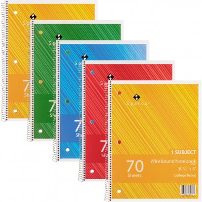 Sparco Wire Bound College Ruled Notebook 83253BD
