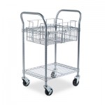 Safco Wire Mail Cart, 600-lb Cap, 18-3/4w x 26-3/4d x 38-1/2h, Metallic Gray
