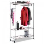 ALEGR354818BL Wire Shelving Garment Rack, Coat Rack, Stand Alone Rack, Black Steel w/Casters ALEGR354818BL