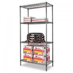 ALESW503618BA Wire Shelving Starter Kit, Four-Shelf, 36w x 18d x 72h, Black Anthracite ALESW503618BA