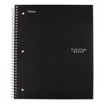 Five Star Wirebound Notebook, 1 Subject, Medium/College Rule, Black Cover, 11 x 8.5, 100 Sheets MEA72057