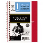 Five Star Wirebound Notebook, College Rule, 5 x 7, Perforated, White, 100 sheets MEA45484