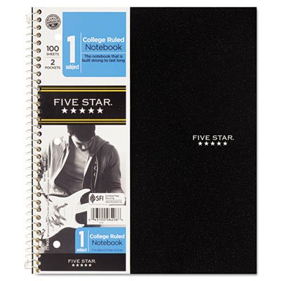 Five Star Wirebound Notebook, College Rule, 8 1/2 x 11, White, 1 Subject, 100 Sheets MEA06206