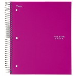 Five Star Wirebound Notebook, College Rule, 8 1/2 x 11, White, 5 Subject, 200 Sheets MEA06208
