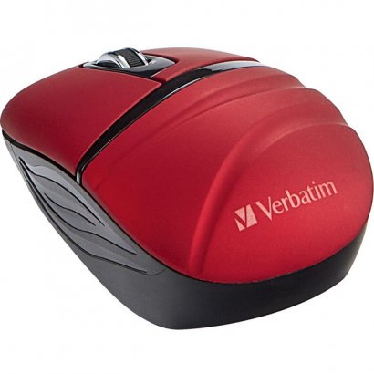 Verbatim Wireless Mini Travel Mouse, Commuter Series - Red 70706