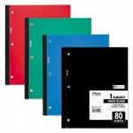 Mead Wireless Neatbook Notebook, 1 Subject, Wide/Legal Rule, Assorted Color Covers, 10.5 x 8, 80 Sheets MEA05222