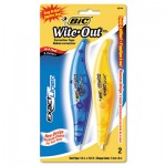 BIC Wite-Out Exact Liner Correction Tape Pen, 1/5" x 236", Blue/Orange, 2/Pack BICWOELP21