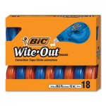 BIC Wite-Out EZ Correct Correction Tape Value Pack, Non-Refillable, 1/6" x 472", 18/Pack BICWOTAP18