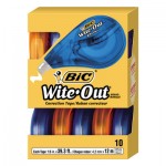 BIC Wite-Out EZ Correct Correction Tape, Non-Refillable, 1/6" x 472", 10/Box BICWOTAP10