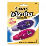 BIC Wite-Out Mini Twist Correction Tape, Non-Refillable, 1/5" x 314", 2/Pack BICWOMTP21