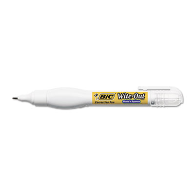 BIC WOSQP11 WHI Wite-Out Shake 'n Squeeze Correction Pen, 8 mL, White BICWOSQP11