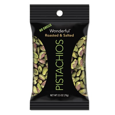 Wonderful Pistachios, Dry Roasted & Salted, 2.5 oz, 8/Box PAM070146A25M