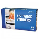 RPP R825 Wood Coffee Stirrers, 7 1/2" Long, Woodgrain, 500 Stirrers/Box, 10 Boxes/Carton RPPR825CT