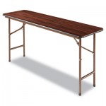 ALEFT726018WA Wood Folding Table, Rectangular, 60w x 18d x 29h, Walnut ALEFT726018WA