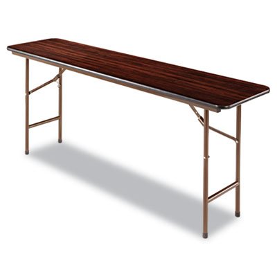 ALEFT727218WA Wood Folding Table, Rectangular, 72w x 18d x 29h, Walnut ALEFT727218WA