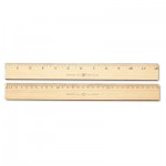 Westcott Wood Ruler, Metric and 1/16" Scale with Single Metal Edge, 30 cm ACM10375