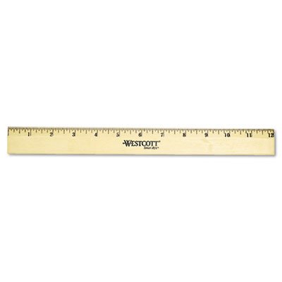 Westcott Wood Ruler with Single Metal Edge, 12 ACM05011