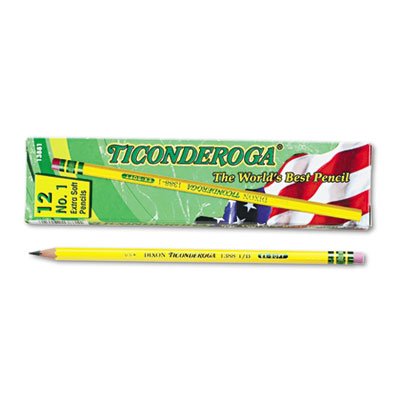 Ticonderoga Woodcase Pencil, B #1, Yellow, Dozen DIX13881